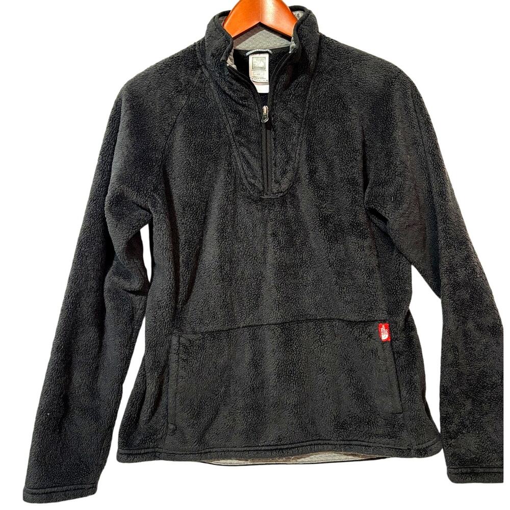 THE NORTH FACE Women's Black Sherpa Teddy Fleece Pullover Sweater | L
